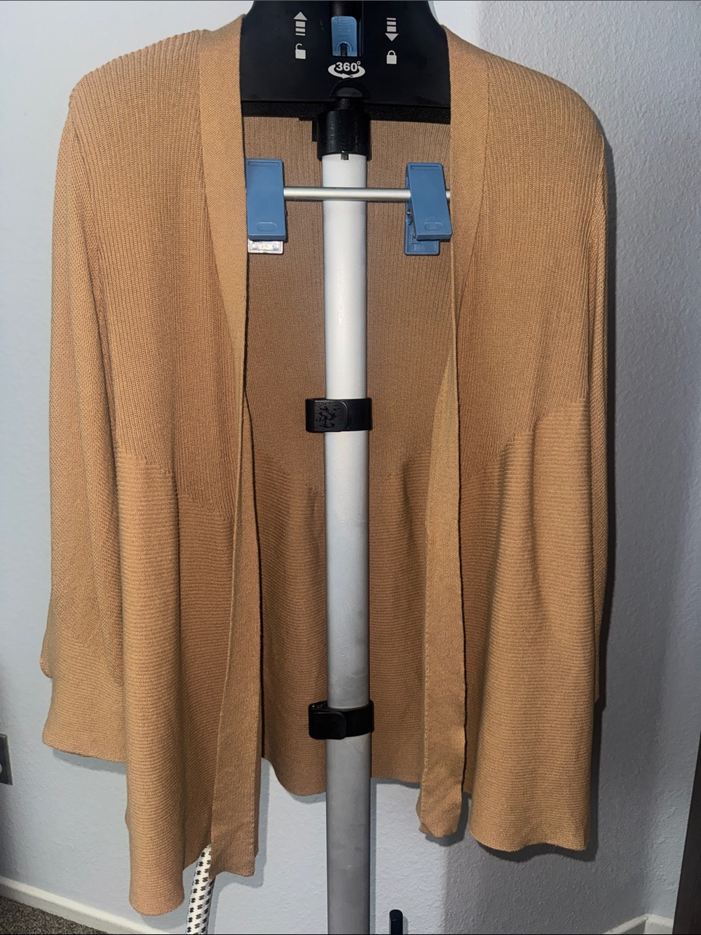 JM Collection Open-Front Cardigan in Camel/Tan